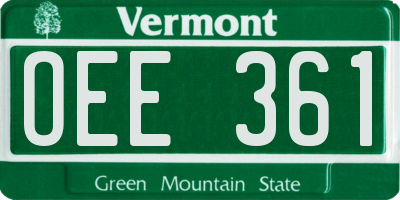 VT license plate OEE361