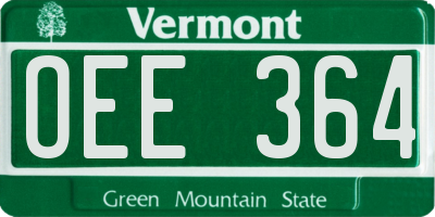 VT license plate OEE364