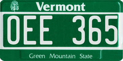 VT license plate OEE365