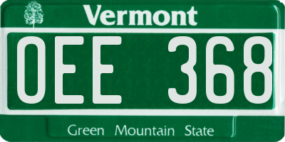 VT license plate OEE368