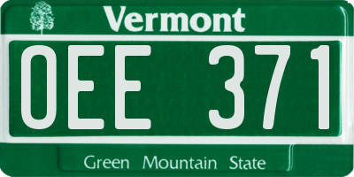 VT license plate OEE371