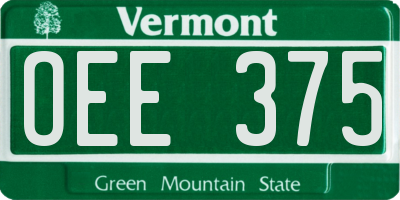 VT license plate OEE375