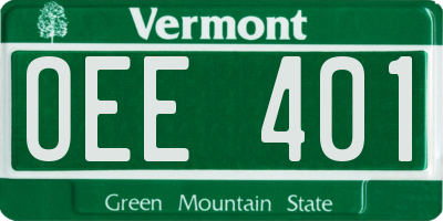 VT license plate OEE401