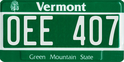 VT license plate OEE407