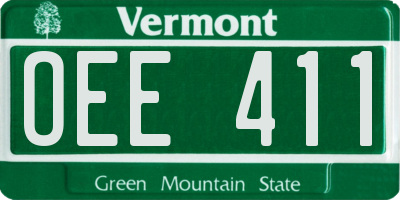 VT license plate OEE411