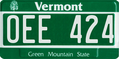 VT license plate OEE424