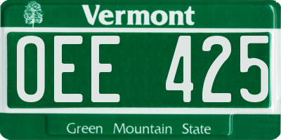 VT license plate OEE425