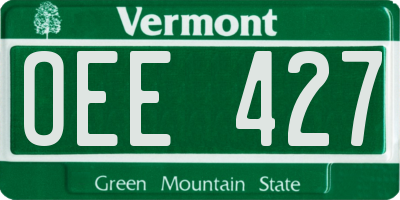 VT license plate OEE427
