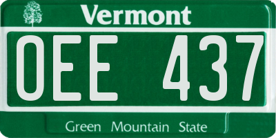 VT license plate OEE437