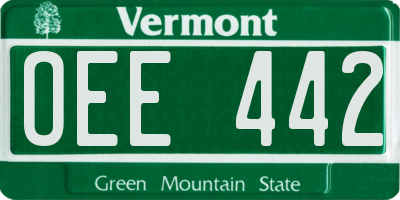 VT license plate OEE442