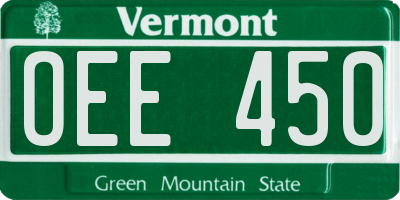VT license plate OEE450