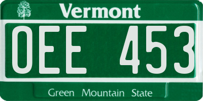 VT license plate OEE453