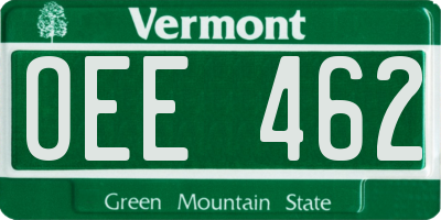 VT license plate OEE462