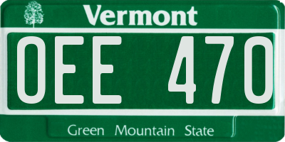 VT license plate OEE470