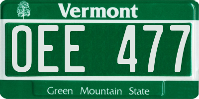 VT license plate OEE477
