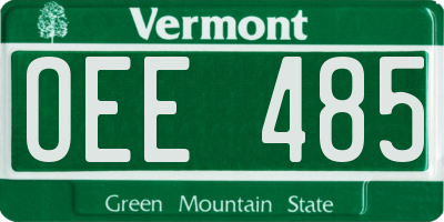VT license plate OEE485