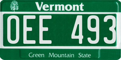 VT license plate OEE493