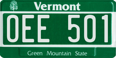 VT license plate OEE501