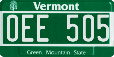 VT license plate OEE505