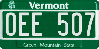 VT license plate OEE507