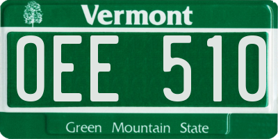 VT license plate OEE510