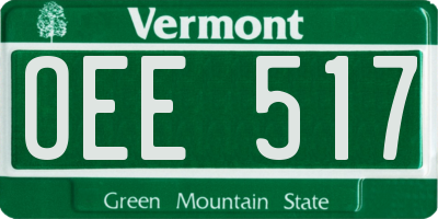 VT license plate OEE517