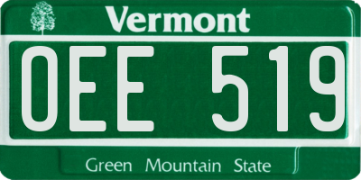 VT license plate OEE519