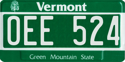 VT license plate OEE524