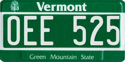 VT license plate OEE525