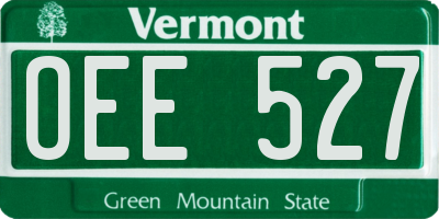 VT license plate OEE527