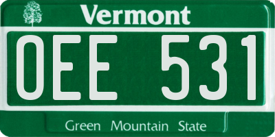 VT license plate OEE531