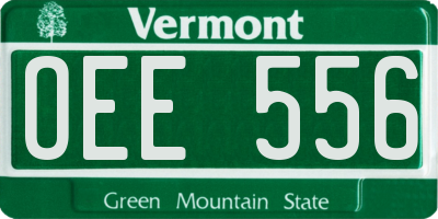 VT license plate OEE556