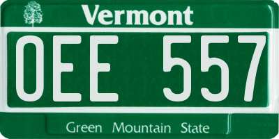 VT license plate OEE557