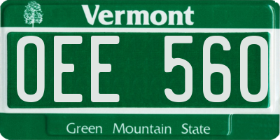 VT license plate OEE560