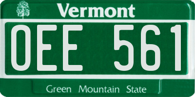 VT license plate OEE561