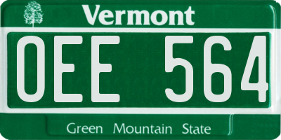 VT license plate OEE564