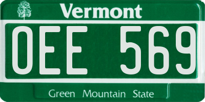 VT license plate OEE569