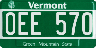 VT license plate OEE570
