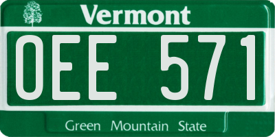 VT license plate OEE571
