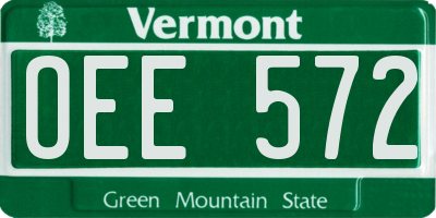 VT license plate OEE572