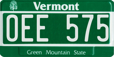 VT license plate OEE575