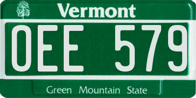 VT license plate OEE579