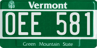 VT license plate OEE581