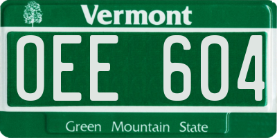 VT license plate OEE604