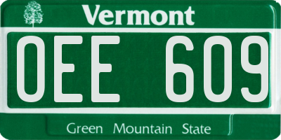 VT license plate OEE609