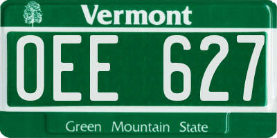 VT license plate OEE627
