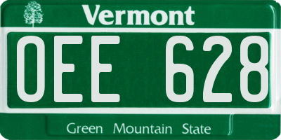 VT license plate OEE628