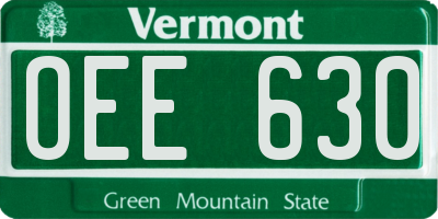 VT license plate OEE630