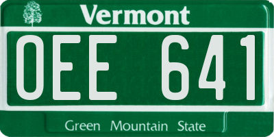VT license plate OEE641