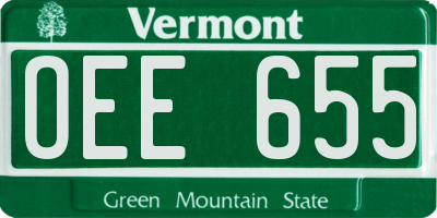 VT license plate OEE655